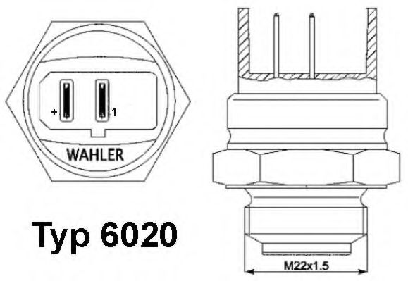 Термовыключатель, вентилятор радиатора, Термовыключатель, вентилятор радиатора SWAG арт. 602095D фото1