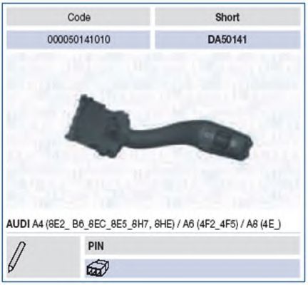 Выключатель на колонке рулевого управления TOPRAN арт. 000050141010 фото1