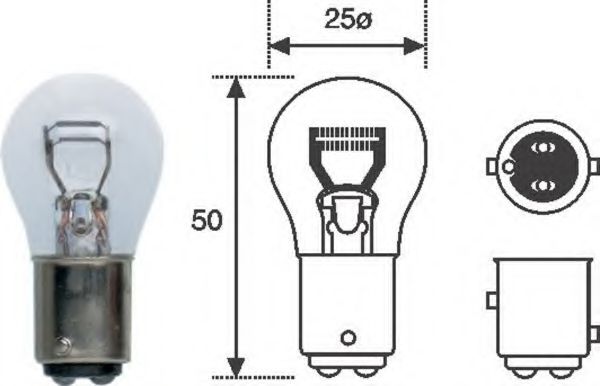 P21 5W 12 Лампа накаливания (12V P21/5W) PHILIPS арт. 008528100000 фото1